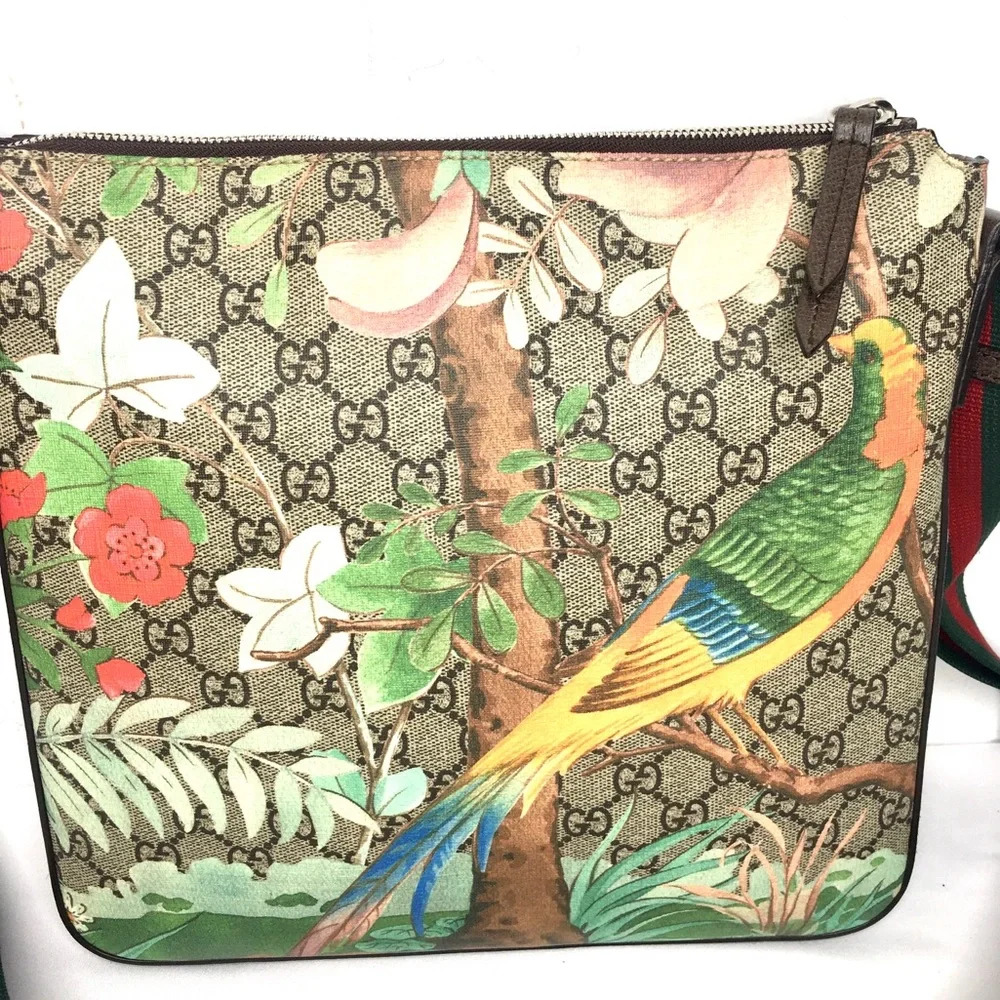 Authentic Gucci Tian crossbody unisex bag brown monogram coated bengal canvas - Picture 13 of 16